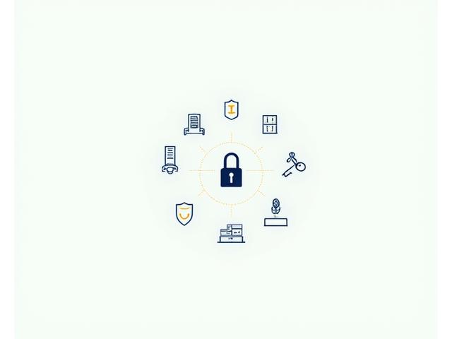 Icônes de cadenas et de graphiques autour d'un texte 'RGPD' dans un design épuré, symbolisant la sécurité des données et la conformité