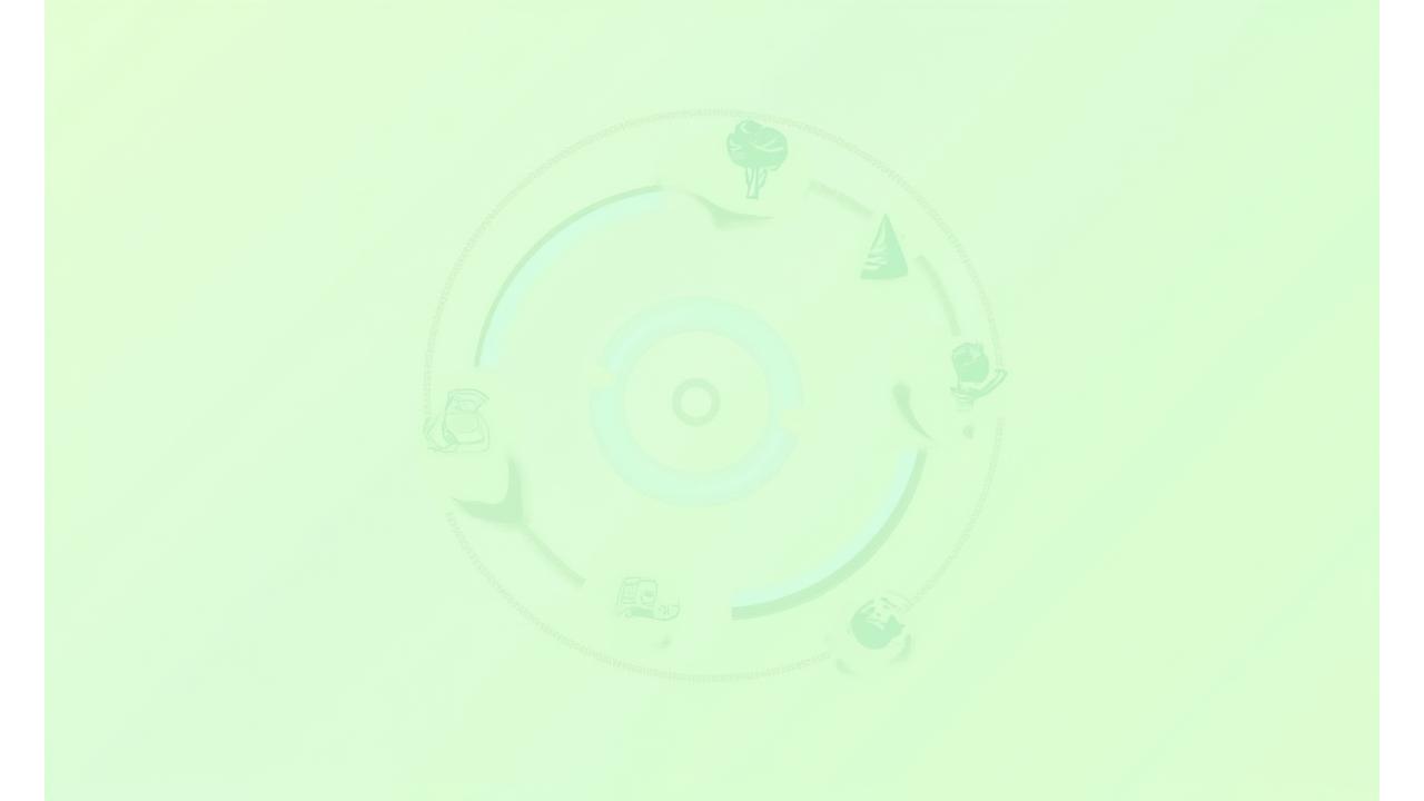 Illustration schématique de l'économie circulaire avec des flèches décrivant un cycle de production, consommation, réutilisation, recyclage, sur fond vert clair